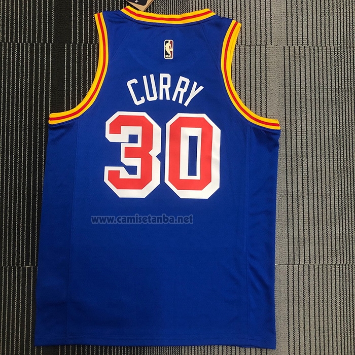Camiseta Golden State Warriors Stephen Curry #30 75th Anniversary Azul